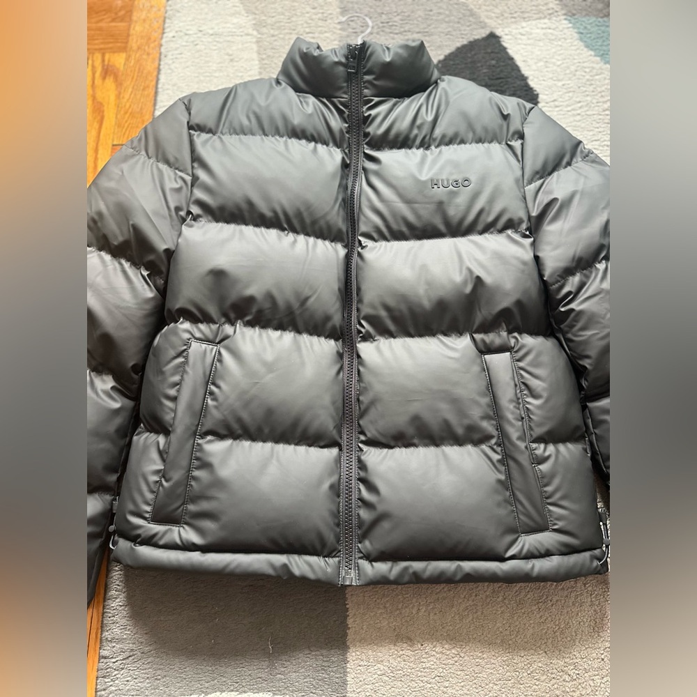 HUGO Charcoal Puffer Coat